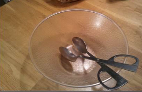 Olive Garden salad bowl and tongs